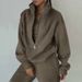 Women's Fleece Hoodie & Jogger Set - Streetwear Casual Outfit For Spring, Soft & Comfortable Two-Piece Lounge Wear_ecoleips.com