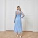 Verve Muslim Women's Clothing Spring Summer Elegant Solid Color Mesh Set Dress_ecoleips.com