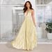 Elegant One Shoulder Pleated Long Dress Asymmetrical Neckline Waist Cinching Formal Solid Color European And American Style Cocktail Dress_ecoleips.com