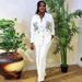 Women's Clothing Temperament Waist Shirt Cardigan Trousers Two Piece Suit_ecoleips.com