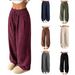Women's Clothing Women's Corduroy Wide Leg Pants Loose Fit Slimming Flowy Casual Style Autumn For Formal & Casual For Women_ecoleips.com