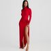Fashion Turtleneck Backless Long Sleeve Bodysuit Sexy Slit Midi Skirt Two Piece Matching Dress Set For Women Party Evening_ecoleips.com