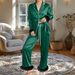 Women's Clothing Solid Color Printed Long Sleeved Printed Long-Sleeve Lounge Set – Comfortable Polyester Pajama Pants & Top (S-6XL, Multiple Colors)_ecoleips.com