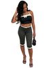 Women's Bow Tie Camisole Top And Printed Lace Capri Pants Set Lounge And Streetwear Outfit_ecoleips.com