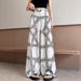 Suitable For All Seasons Vintage Loose Cotton Linen Print Wide-Leg For Women Summer Fashion Thin Lazy Casual Floor-Length Pants_ecoleips.com