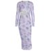 Trendy New Fashion Women's Gradient Printed Dress Slim Fit Long Sleeve Casual Dress For Women Spring Autumn Daily Outfit_ecoleips.com