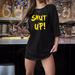 Women's Clothing Women's Black Casual T-Shirt Round Neck Short Sleeve Letter Print Simple Sports Top Style Loose Fit_ecoleips.com