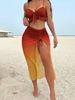 Women's Clothing Women's Three Piece Bikini Set Skirt Style Mesh Swimwear Sexy Design Clothing Quick-Dry Polyester, Modest Coverage_ecoleips.com