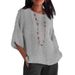 Women's Clothing Spring And Summer Round Neck Cotton And Linen Solid Color Loose Tops T Shirts_ecoleips.com