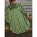 Women's Long Sleeve Button Shirt - Loose Fit Solid Color T-Shirt (European & American Style)_ecoleips.com