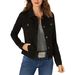 Women's Slim Fit Denim Jacket - Stretch Cotton Casual Coat (Blue/Black/Light Blue/Dark Blue), S-3XL_ecoleips.com