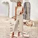 Voya Women's European American Solid Color Fashion Two-Piece Set For Women Summer Elegant Sleeveless Casual Suit_ecoleips.com