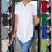 Women's Clothing Summer Fashion Simple Polo Collar Women's Shirt_ecoleips.com