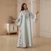 Women's V Neck Printed Tassel Long Robe Elegant Malaysian Clothing Cross Border Elegance SW2615_ecoleips.com