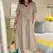 Women's Clothing Spring And Summer New New Solid Color Loose High Waist Cotton And Linen Dress_ecoleips.com