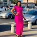 Women's Sexy Pleated Short Sleeve Top And Ruffled Midi Skirt Set Style Drawstring Versatile Clothing_ecoleips.com