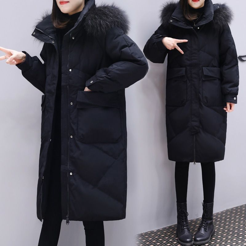 Plus Size Winter Coat – Thickened Long Puffer Jacket With Faux Fur Collar, Oversized Fit, Lightweight & Warm, Extended Sleeves (Up To 230 Lbs)_ecoleips.com