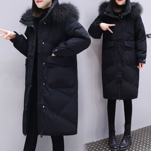 Plus Size Winter Coat – Thickened Long Puffer Jacket With Faux Fur Collar, Oversized Fit, Lightweight & Warm, Extended Sleeves (Up To 230 Lbs)_ecoleips.com
