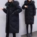 Plus Size Winter Coat – Thickened Long Puffer Jacket With Faux Fur Collar, Oversized Fit, Lightweight & Warm, Extended Sleeves (Up To 230 Lbs)_ecoleips.com