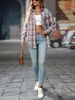 New Casual And Fashionable Loose Checkered Pocket Shirt For Women. No Interior Or Other Accessories_ecoleips.com