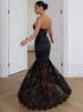 Blifanbo Strapless Lace Stain Sexy Maxi Dress Women Elegant Bodycon Patchwork Backless Sleeveless Lace-up Club Party Long Dress_ecoleips.com