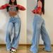 Women's Clothing New Retro Long Wide Leg Pants Hot Girl Loose Wide Leg Jeans Women's High Waist Trousers_ecoleips.com