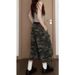 Retro Camouflage Workwear Jeans For Women, Summer Trend New High-Waisted Slimming Straight Loose Wide-Leg Cropped Pants_ecoleips.com