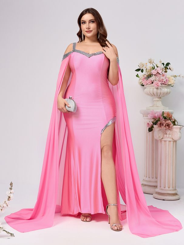 Women's Clothing New Sling Sequin Solid Color Trailing Dress_ecoleips.com