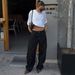 Foreign Trade Cross-border Women's Curved Hem Jeans, European And Loose Fit, American Retro Casual High-waisted Wide-leg_ecoleips.com