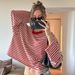 French-style Hot-selling Women's Clothing 2026 Spring New Fashion Striped Loose Color-blocking Round-neck Long-sleeve_ecoleips.com