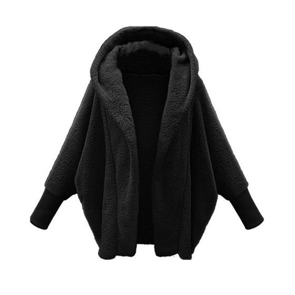 Cozy Fleece Hooded Sweatshirt For Women - Oversized Long Sleeve Pullover, Soft Plush Fabric, Streetwear Casual Wear (White, Pink, Navy, Black, Brown)_ecoleips.com