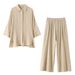 Women's Clothing Spring New Loose Shirt Wide Leg Pants Casual Suit_ecoleips.com