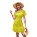 2025 European And American Foreign Trade Women's Clothing Bestseller V-neck A-line Hollow Lace_ecoleips.com