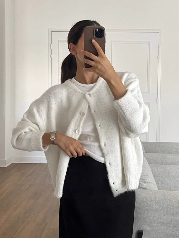 K Versatile Knitted Cardigan Women's Retro Sweater Jacket_ecoleips.com