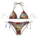 Women's Clothing New Halter Neck Printed Lace Up Split Swimsuit Women's Sexy Bikini Beach Backless Swimsuit_ecoleips.com