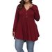 2026 . European And American Foreign Trade Autumn/Winter New V-neck Button Pleated Women's Solid Color Long_ecoleips.com