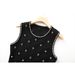 Women's Slim Fit Beaded Knitted Vest Dress French Style Niche Early Spring Elegant Sleeveless Clothing_ecoleips.com