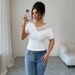 Women's Summer New Style Off-Shoulder Lace Patchwork Top V Neck Irregular European American Cross Border INS Fashion_ecoleips.com