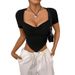 Voya Women's Knitted Sexy Spicy Girl Generous Collar Design Irregular Hem Slim Fit T-shirt Top_ecoleips.com