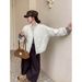 girl 2025 Autumn Winter New Fashion Korean Style Loose Plaid Patchwork Jacket For Women, Age-Reducing Slimming Stand Collar_ecoleips.com
