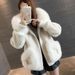 2025 Autumn And Winter Imitation Fox Fur Collar Sheep Shearing Fur Coat Women's Autumn And Winter Korean Version Hooded Short Wool Coat_ecoleips.com