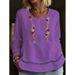 Women's Clothing Casual Shirt Women’s Elegant Long-Sleeve Blouse – Lace Trimmed Relaxed Fit Shirt (Breathable Cotton, Casual & Chic)_ecoleips.com