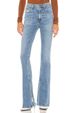 Women’s Clothing autumn COH high waist floor length pants with inner slits and flared denim trousers for women_ecoleips.com