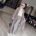 Women's Clothing Spring And Summer New Fashion Loose Long Cardigan Casual Wide Leg Pants Two Piece Suit_ecoleips.com
