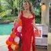 Women's fashion slim high split ribbon sexy halter dress_ecoleips.com