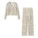 ZAR Spring And Autumn New Women's Fashion French Mori Lazy Style Three-Dimensional Hollow Crochet Knitted Set_ecoleips.com