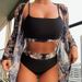 Women's Strapless Mesh Swimsuit Cover Up Three Piece Bikini Sexy Beachwear For Spring/Autumn Summer Winter_ecoleips.com