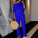 Women's Clothing Autumn Fashion Style Solid Color Slant Collar Top Wide Leg Pants Suit_ecoleips.com