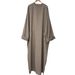 2025 Foreign Trade Middle East Dubai Turkey Autumn Winter Daily Solid Color Versatile Robe Dress_ecoleips.com