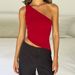 Summer Sexy One Shoulder Camisole Top for Women European And American Style Cross Border off Shoulder Backless Tie Waist Short Vest_ecoleips.com
